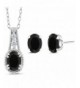 Black Sterling Silver Pendant Earrings
