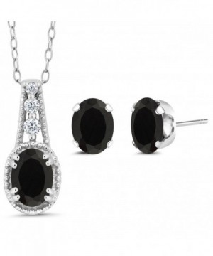 Black Sterling Silver Pendant Earrings