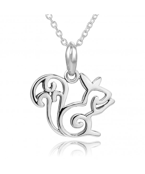 Sterling Silver Squirrel Pendent Necklace