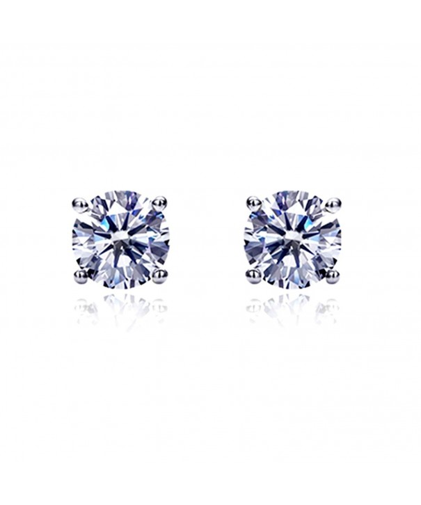 Zirconia Basket Setting Solitaire Earrings