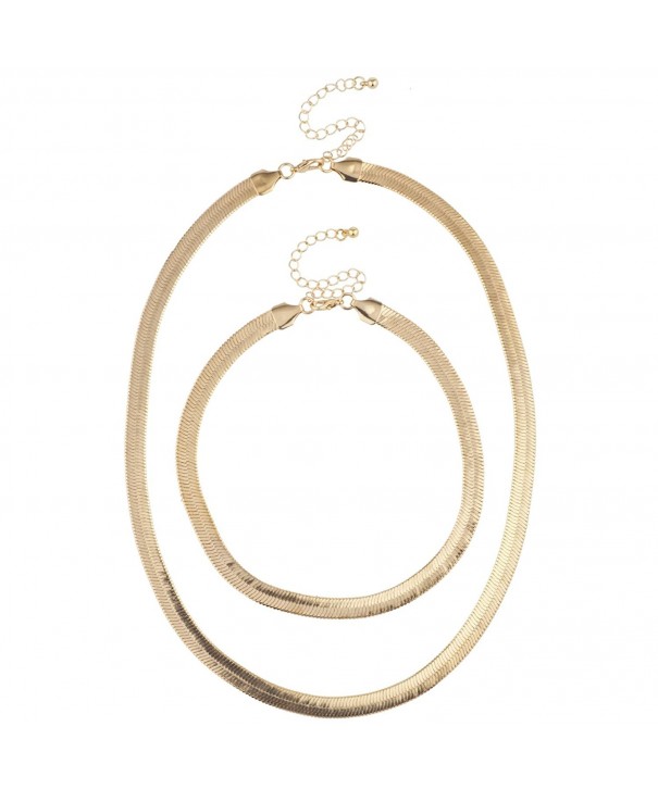 Lux Accessories Smooth Herringbone Necklace