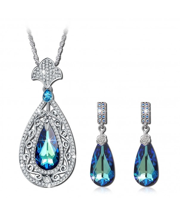 QIANSE Swarovski Crystals Necklace Earrings
