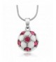 Stunning White Soccer Crystals Pendant