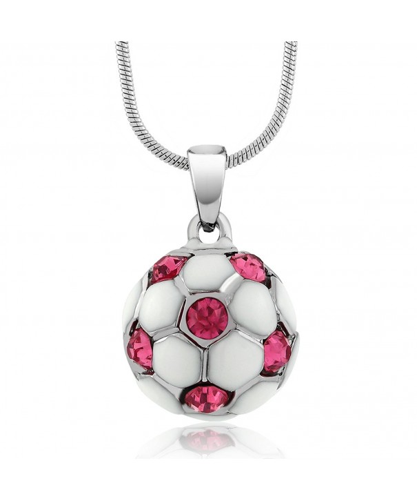 Stunning White Soccer Crystals Pendant