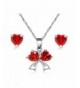 Sterling Crystal Pendant Necklace Earrings