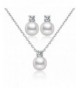 Simulated Crystal Pendant Necklace Earrings