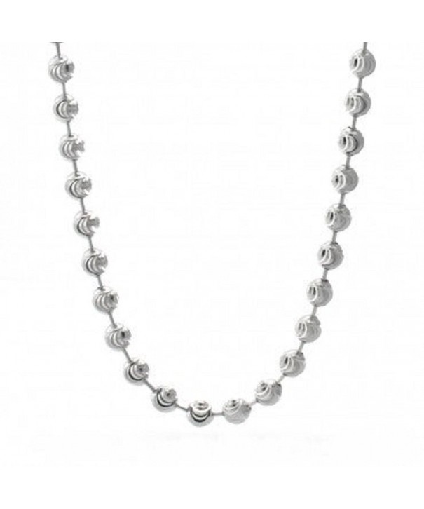 DIAMOND Beaded Necklace Italian Sterling