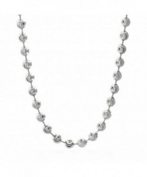 DIAMOND Beaded Necklace Italian Sterling