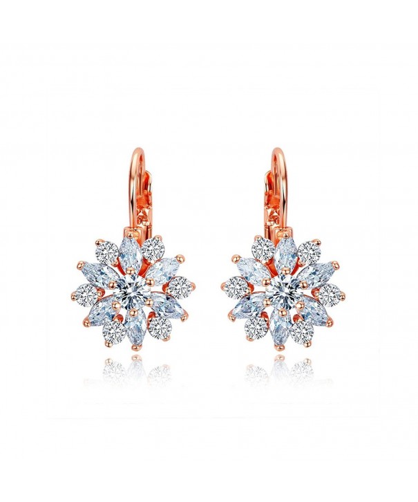 Serend Zirconia Snowflake Leverback Earrings