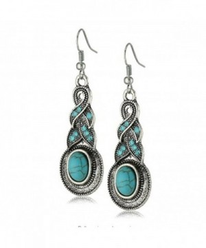 Yazilind Tibetan Turquoise Crystal Earrings