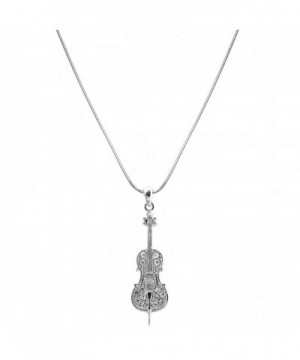 chelseachicNYC Crystal Cello Necklace Silver