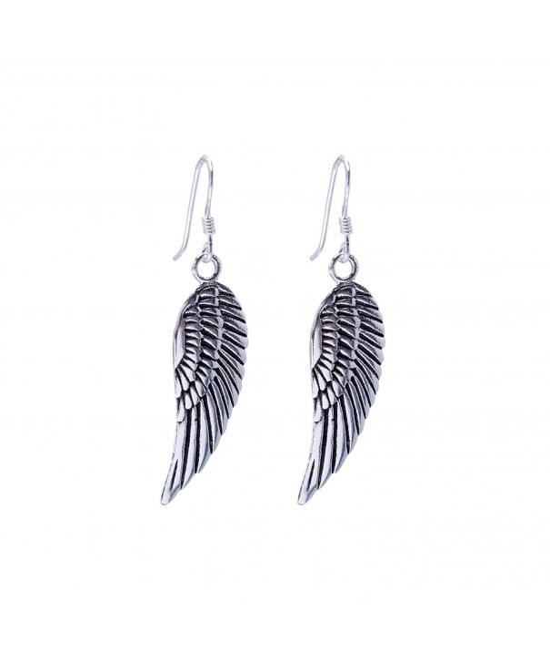 Silverly Womens Sterling Feather Earrings