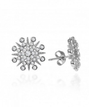 Exquisite Snowflake Zirconia Sterling Earrings