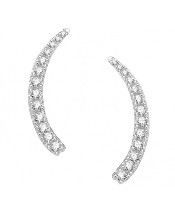 Sterling Zirconia Climber Crawler Earrings