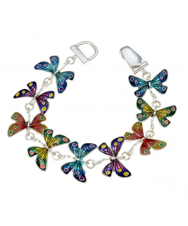 Silvertone Butterfly Magnetic Closure Bracelet