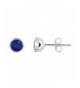 Sterling Silver Created Sapphire Earrings