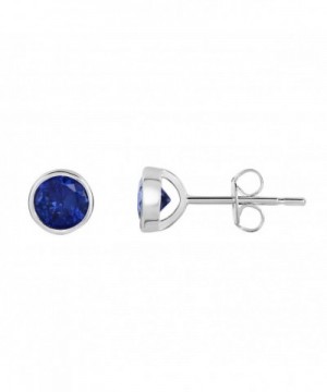 Sterling Silver Created Sapphire Earrings