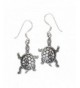 Turtle Dangle Earrings Sterling Silver