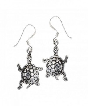 Turtle Dangle Earrings Sterling Silver