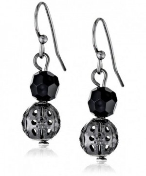 1928 Jewelry Black Dangle Earrings