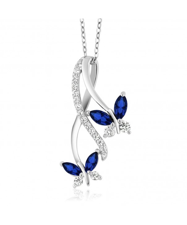 Marquise Sapphire Sterling Butterfly Infinity