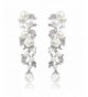 EVER FAITH Simulated Earrings Silver Tone