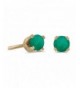 Petite Genuine Emerald Earrings Yellow