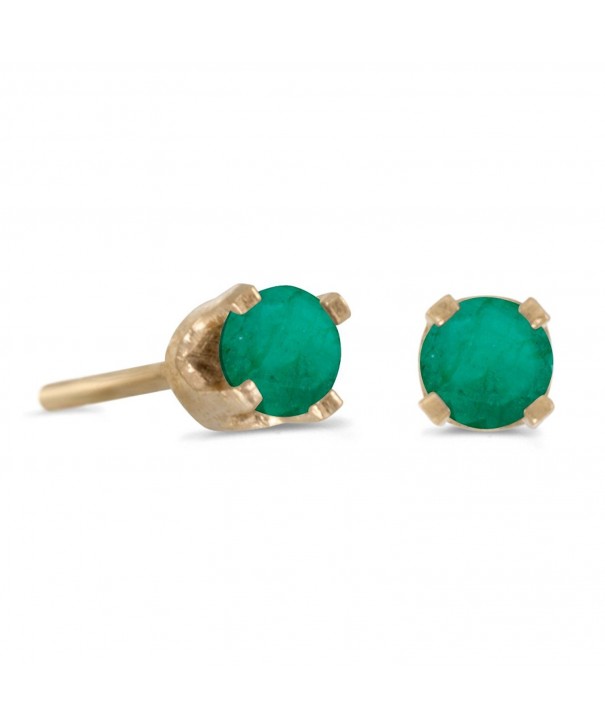 Petite Genuine Emerald Earrings Yellow