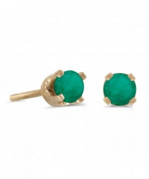Petite Genuine Emerald Earrings Yellow