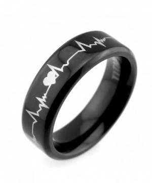 Lifetime Matching Titanium Cardiogram Engraved