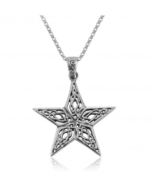 Sterling Silver Pentacle Pentagram Necklace