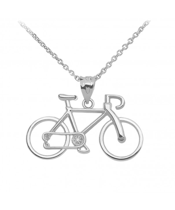 Bicycle Sports Pendant Necklace Sterling