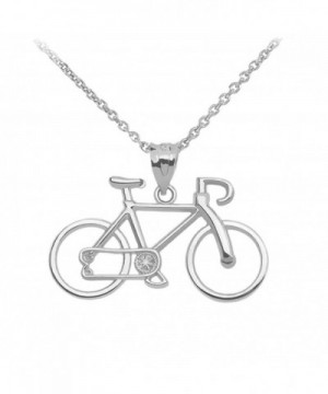 Bicycle Sports Pendant Necklace Sterling