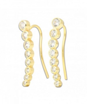 Sterling Bezel set Climber Hypoallergenic Earrings