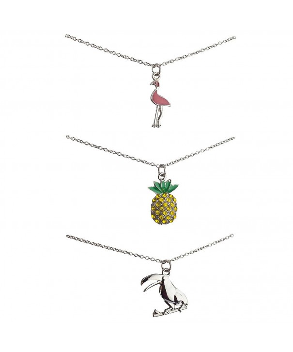 Lux Accessories Silvertone Tropical Necklace