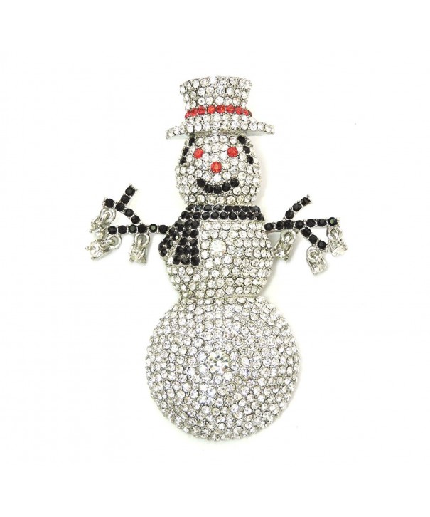 Faship Snowman Brooch Gorgeous Crystal