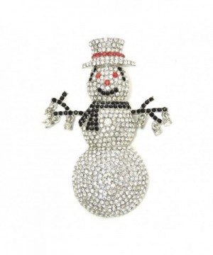 Faship Snowman Brooch Gorgeous Crystal