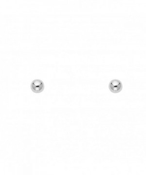 White Gold Ball Earrings Screwback