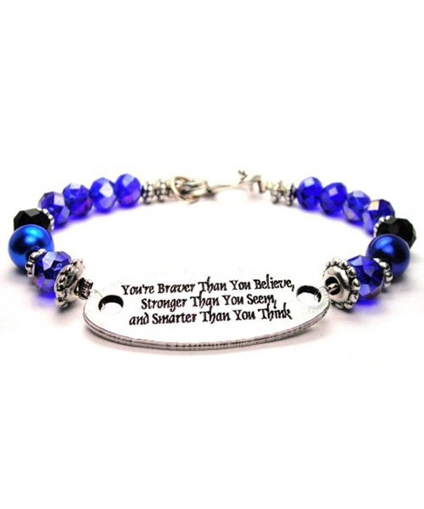 Braver Believe Stronger Crystal Bracelet