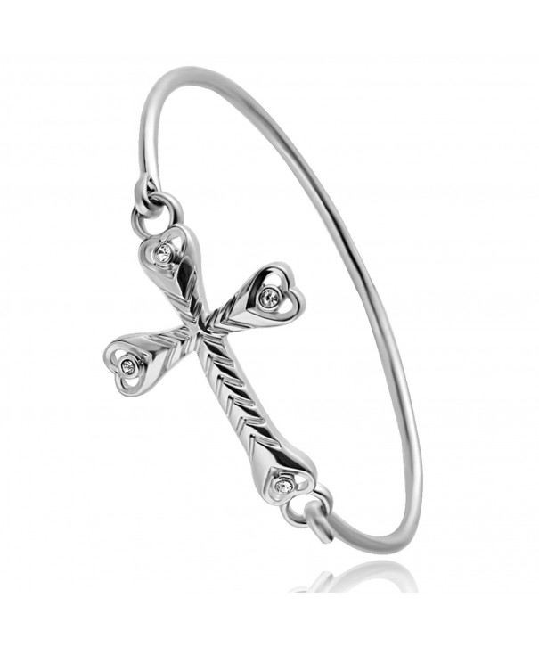 CHUANGYUN Rhinestone Bracelet Bangle Silver