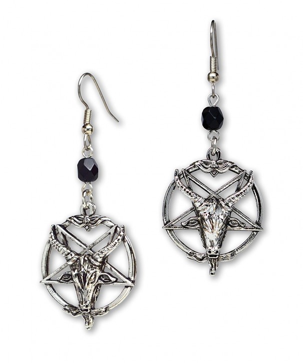 Baphomet Satanic Inverted Pentagram Earrings