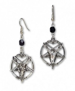 Baphomet Satanic Inverted Pentagram Earrings