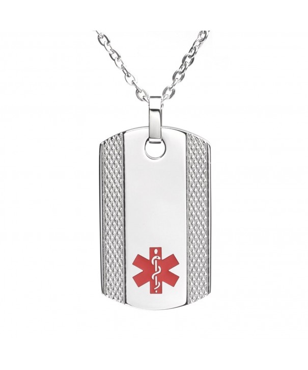 Engraving Stainless Medical Pendant Necklace