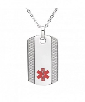 Engraving Stainless Medical Pendant Necklace