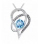 Sterling Interlocking Pendant Necklace Sapphire