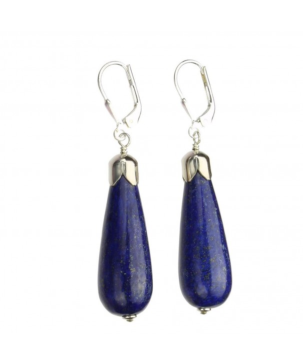 Teardrop Sterling Silver Leverback Earrings