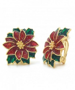 Poinsettia Earrings Christmas Flower Fashion