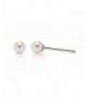 white 3 4mm Akoya Cultured Earrings