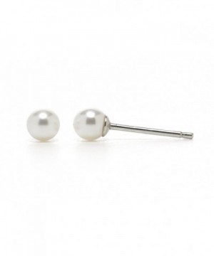 white 3 4mm Akoya Cultured Earrings