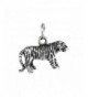 Sterling Silver Tiger Charm Necklace